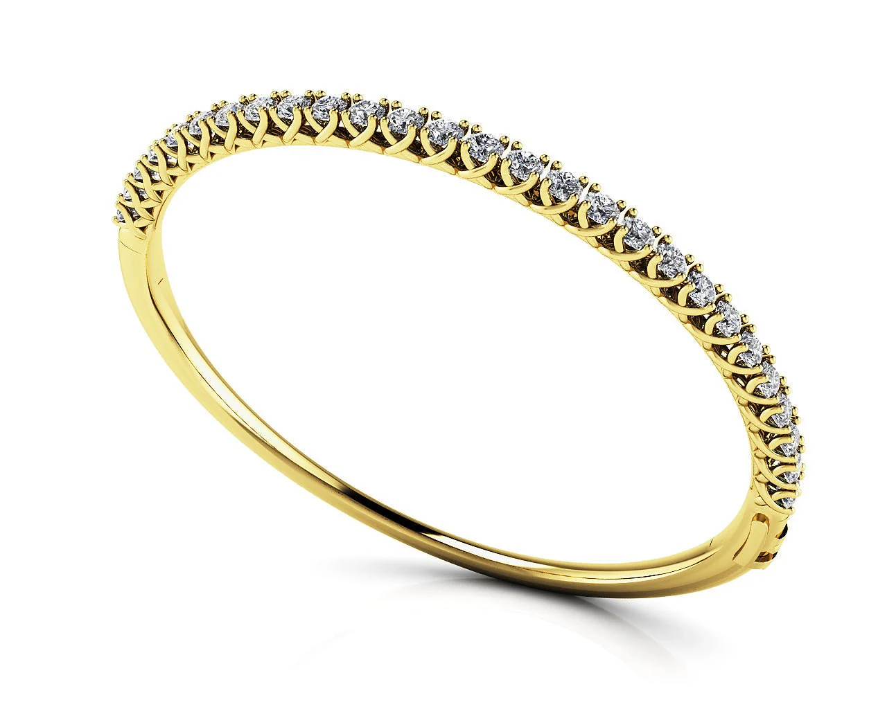 Soft Twist Four Prong Lab-Grown Diamond Bangle with 2.84 ct.(finished) 3mm - Image 2