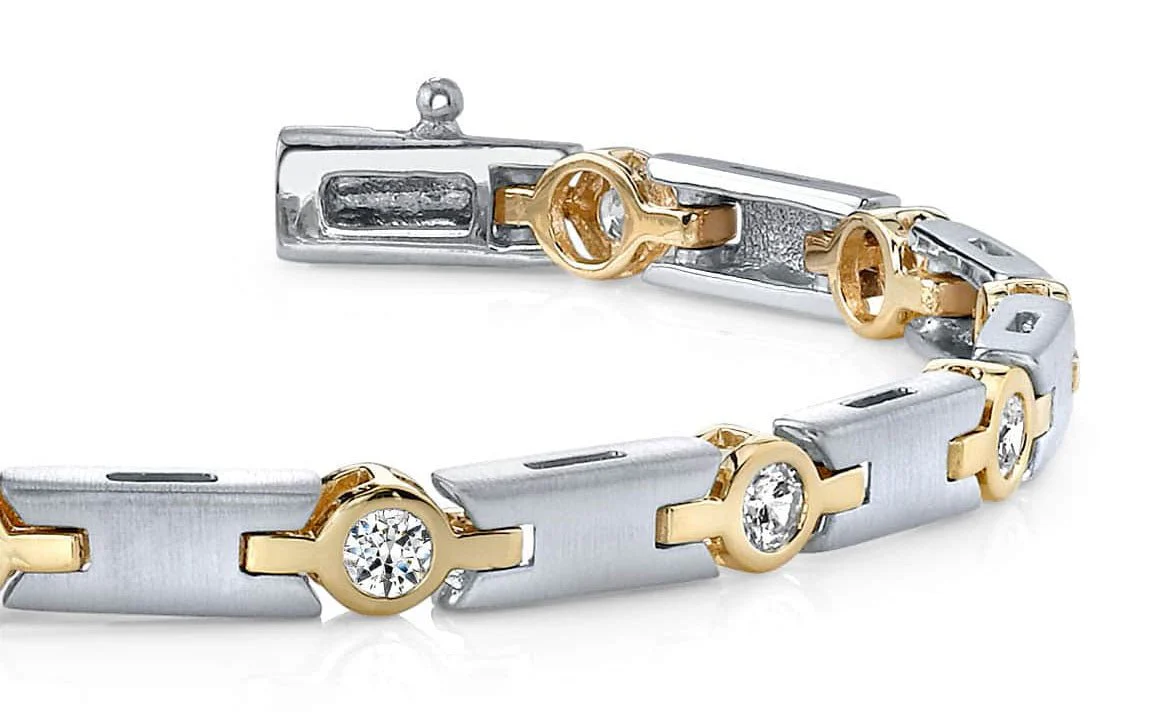Solid H Link Diamond Bracelet with 0.48 ct.(finished) 2.3mm - Image 2