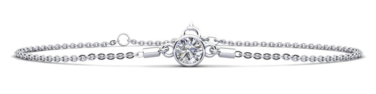 Solitaire Brilliant Round Diamond Adjustable Lab-Grown Diamond Bracelet with 1.00 ct.(finished) 6.5mm