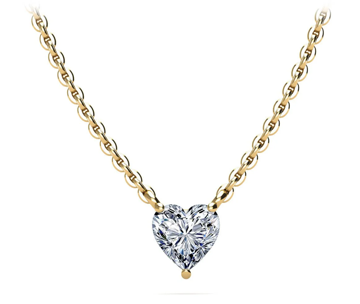 Solitaire Heart Lab-Grown Diamond Pendant with 0.50 ct.(finished) 5.1mm - Image 2