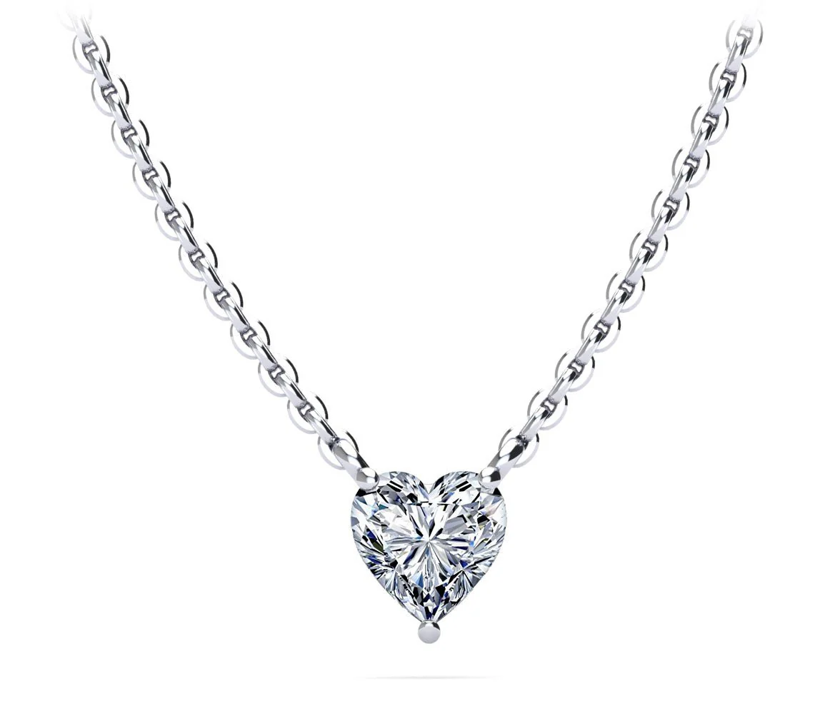 Solitaire Heart Lab-Grown Diamond Pendant with 1.25 ct.(finished) 7mm