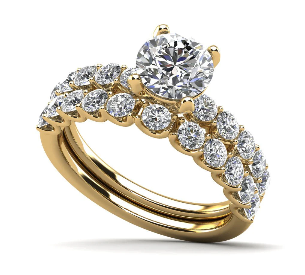 Sparkle Brilliant Round Lab-Grown Diamond Bridal Set with 2.59 ct. (1.25 ct. center diamond) - Image 2