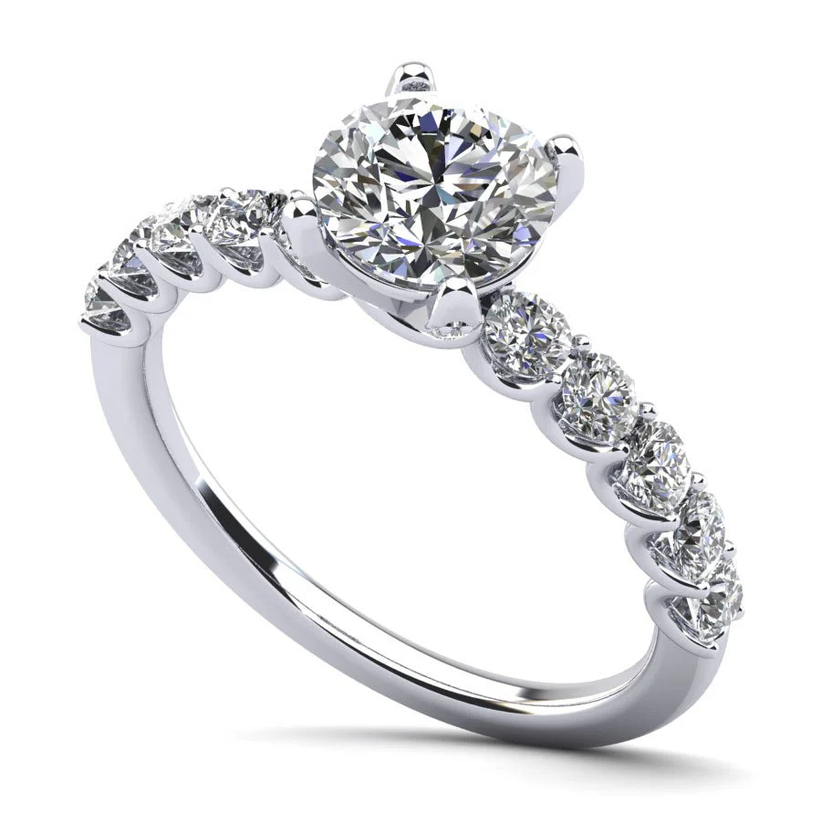 Sparkle Brilliant Round Diamond Engagement Ring with 1.16 ct. (0.50 ct. center diamond)