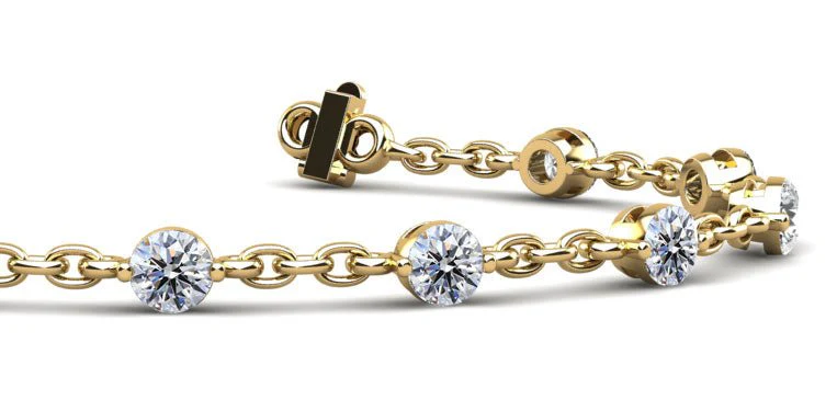Sparkling Diamond And Chain Link Diamond Bracelet with 2.08 ct.(finished) 3.5mm - Image 2