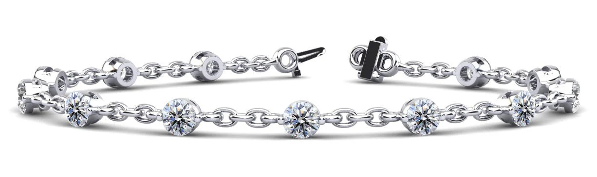 Sparkling Diamond And Chain Link Lab-Grown Diamond Bracelet with 2.08 ct.(finished) 3.5mm - Image 4