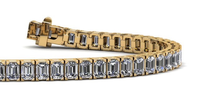 Sparkling Emerald Cut Diamond Bracelet with 12.40 ct.(finished) 3.4x2.6mm - Image 2