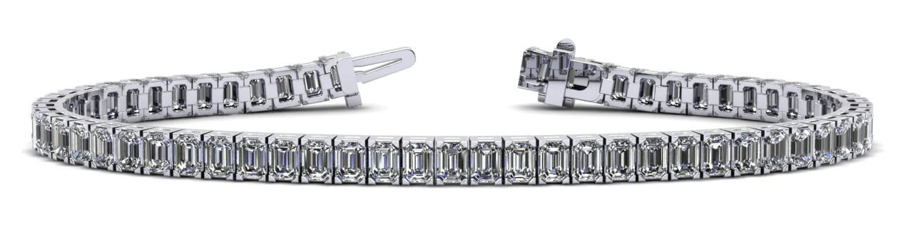 Sparkling Emerald Cut Lab-Grown Diamond Bracelet with 21.60 ct.(finished) 5x3mm - Image 4