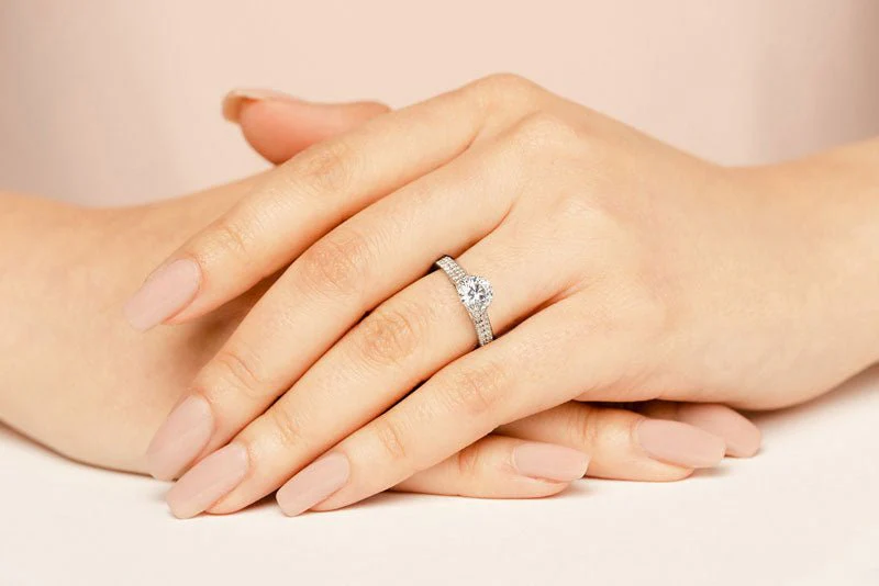 Splendid Romance Two Row Lab-Grown Diamond Engagement Ring with 1.38 ct. (1.00 ct. center diamond) - Image 3