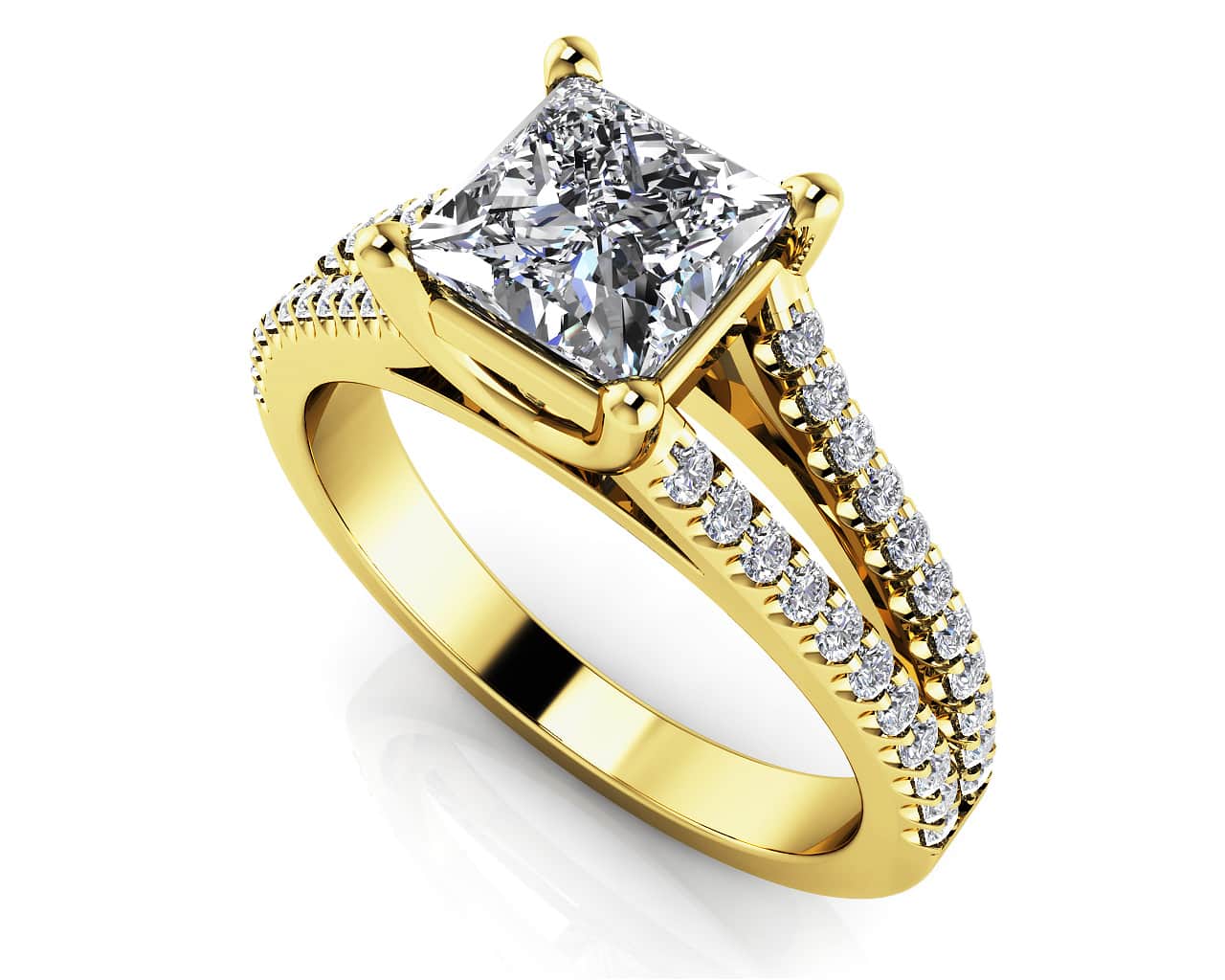 Split Shank Princess Cut Lab-Grown Diamond Engagement Ring with 1.81 ct. (1.50 ct. center diamond) - Image 2