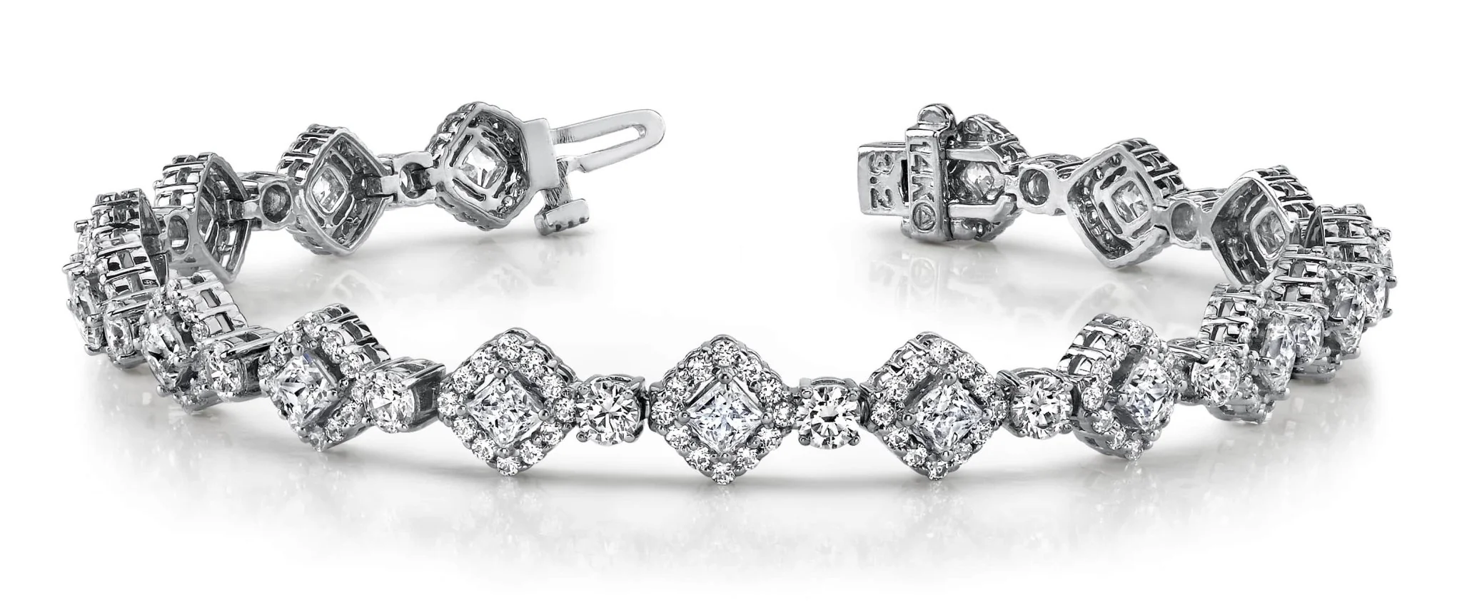 Spotlight Princess Cut Diamond Bracelet with 5.74 ct.(finished) 1.2mm, 2.5mm, 2.7mm - Image 4