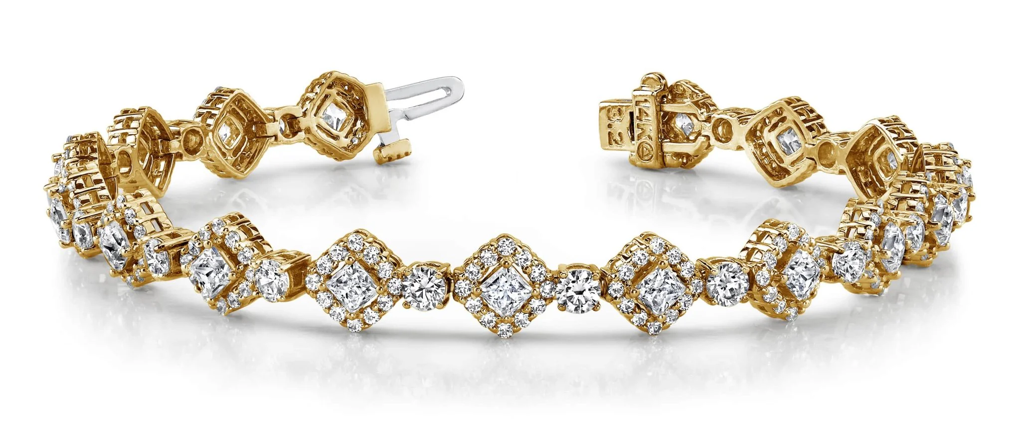 Spotlight Princess Cut Diamond Bracelet with 8.25 ct.(finished) 1.5mm, 3.2mm, 3.5mm - Image 5