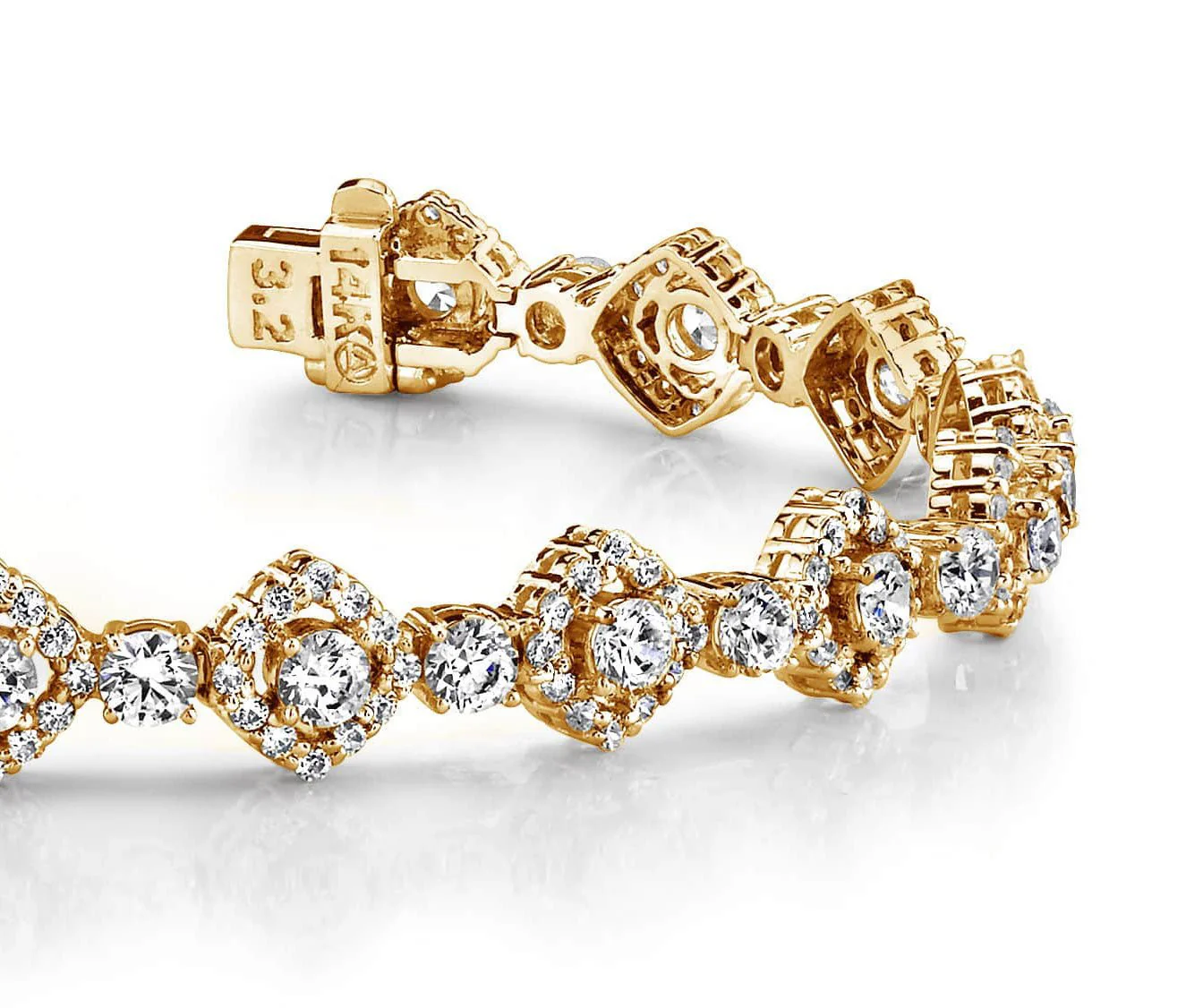 Square Link Lab-Grown Diamond Bracelet with 6.53 ct.(finished) 1.3mm, 3.2mm - Image 2