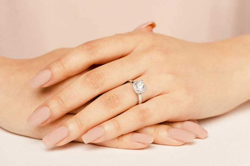 Square Stone Diamond Frame Lab-Grown Diamond Engagement Ring with 1.14 ct. (1.00 ct. center diamond) - Image 3