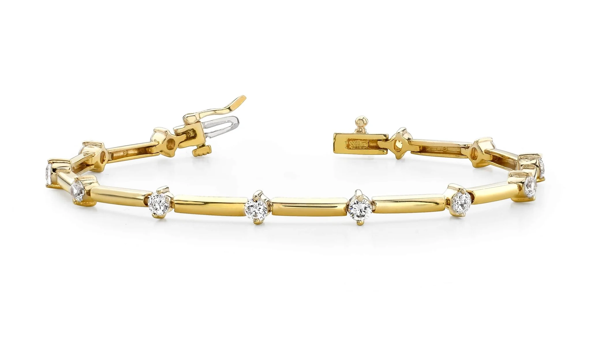Starburst Solid Link Lab-Grown Diamond Bracelet with 0.48 ct.(finished) 2.2mm - Image 3