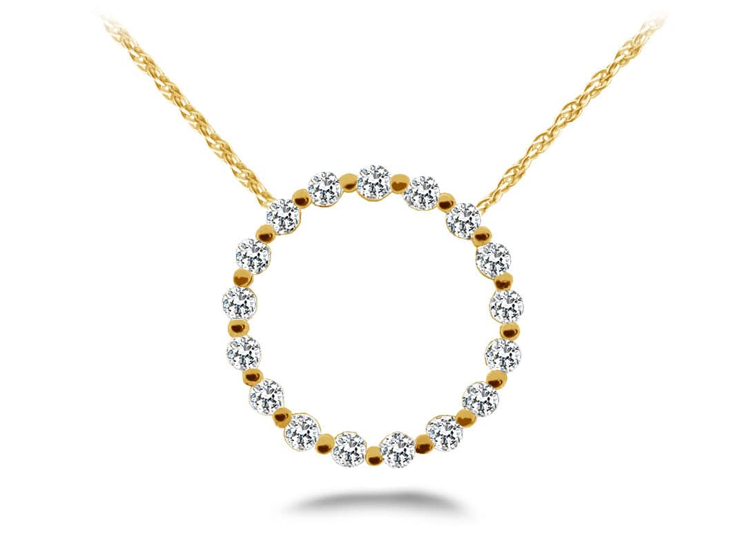 Stunning Diamond Circle Lab-Grown Diamond Pendant with 0.75 ct.(finished) 2.3mm - Image 2