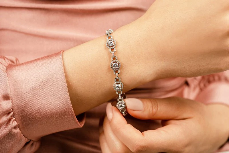 Stylish Circles Lab-Grown Diamond Bracelet with 4.98 ct.(finished) 1.1mm, 4mm - Image 4