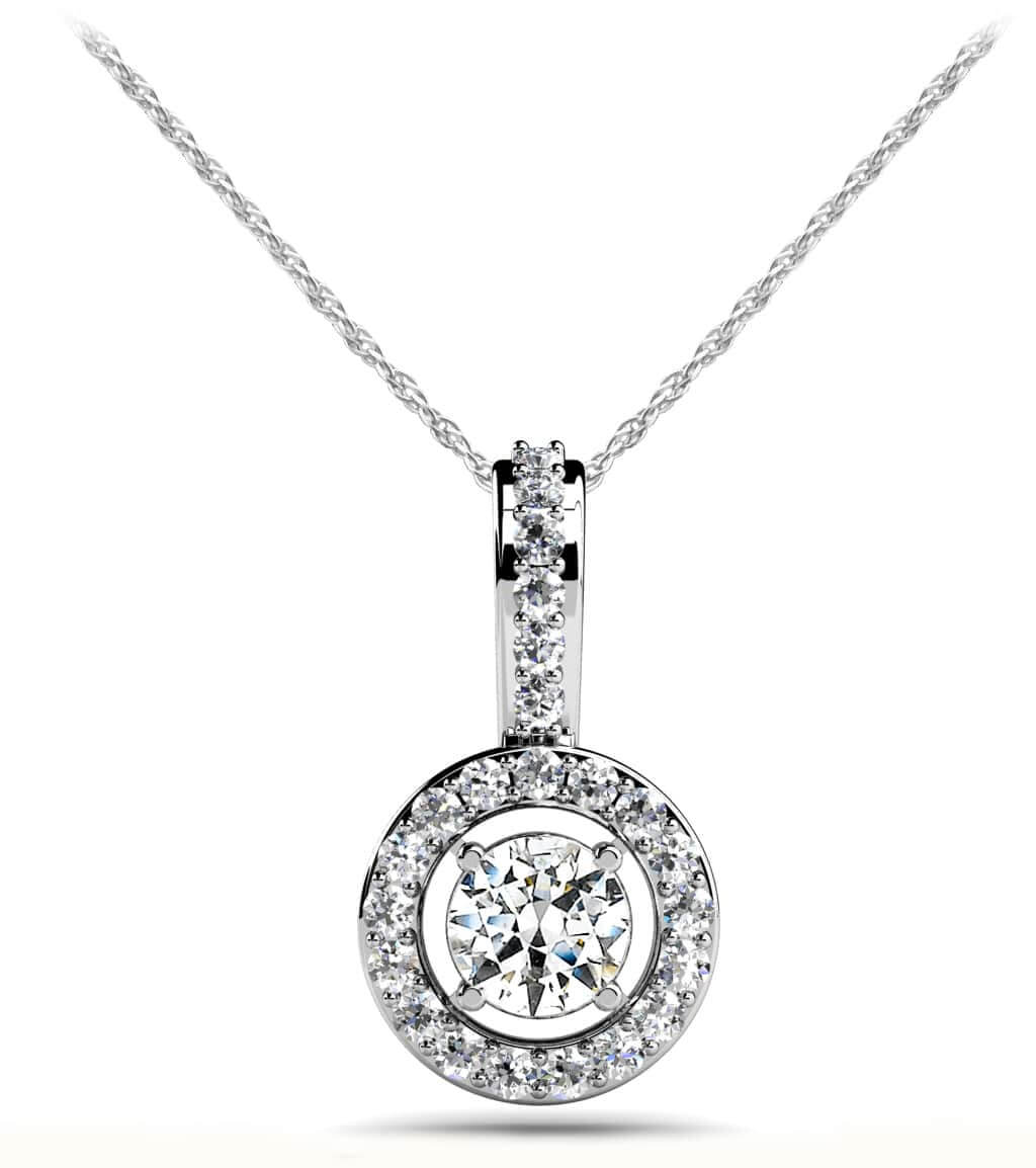 Stylish Diamond Circle Lab-Grown Diamond Pendant with 0.34 ct.(finished) 1.1mm, 3.5mm