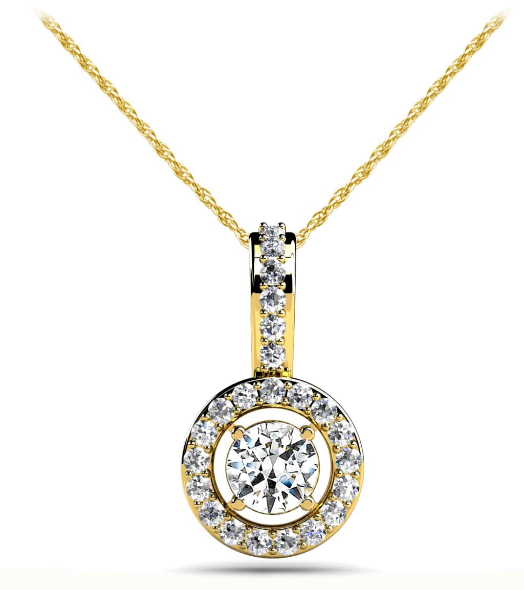 Stylish Diamond Circle Lab-Grown Diamond Pendant with 0.34 ct.(finished) 1.1mm, 3.5mm - Image 2