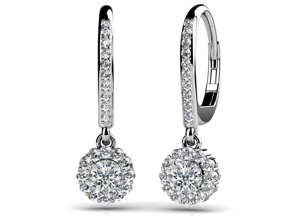 Stylish Diamond Drop Lab-Grown Diamond Earrings with 0.66 ct. (2X0.16 ct. center diamonds)