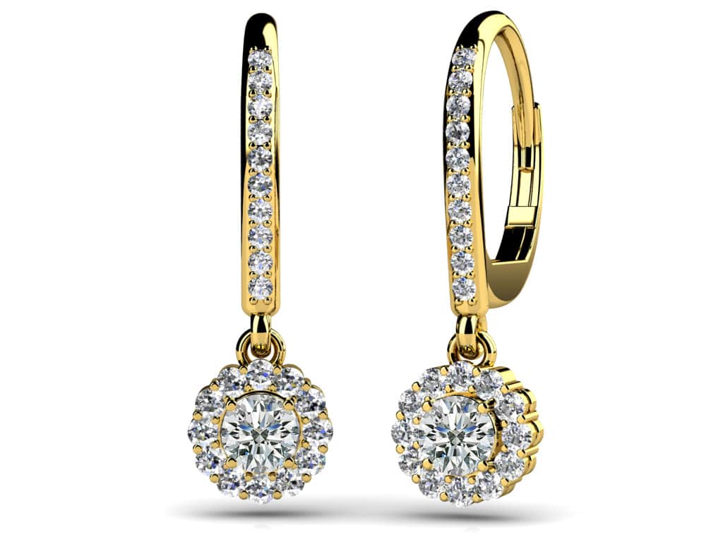 Stylish Diamond Drop Lab-Grown Diamond Earrings with 0.66 ct. (2X0.16 ct. center diamonds) - Image 2