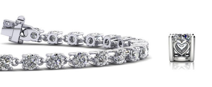 Stylish Sweetheart Diamond Tennis Lab-Grown Diamond Bracelet with 7.16 ct.(finished) 4.1mm