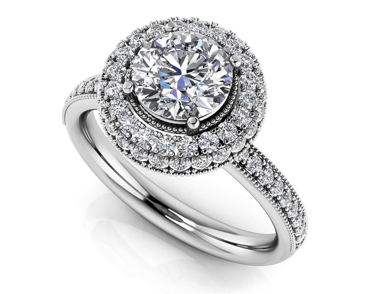 Surrounded By Sparkle Lab-Grown Diamond Engagement Ring with 1.46 ct. (1.00 ct. center diamond)