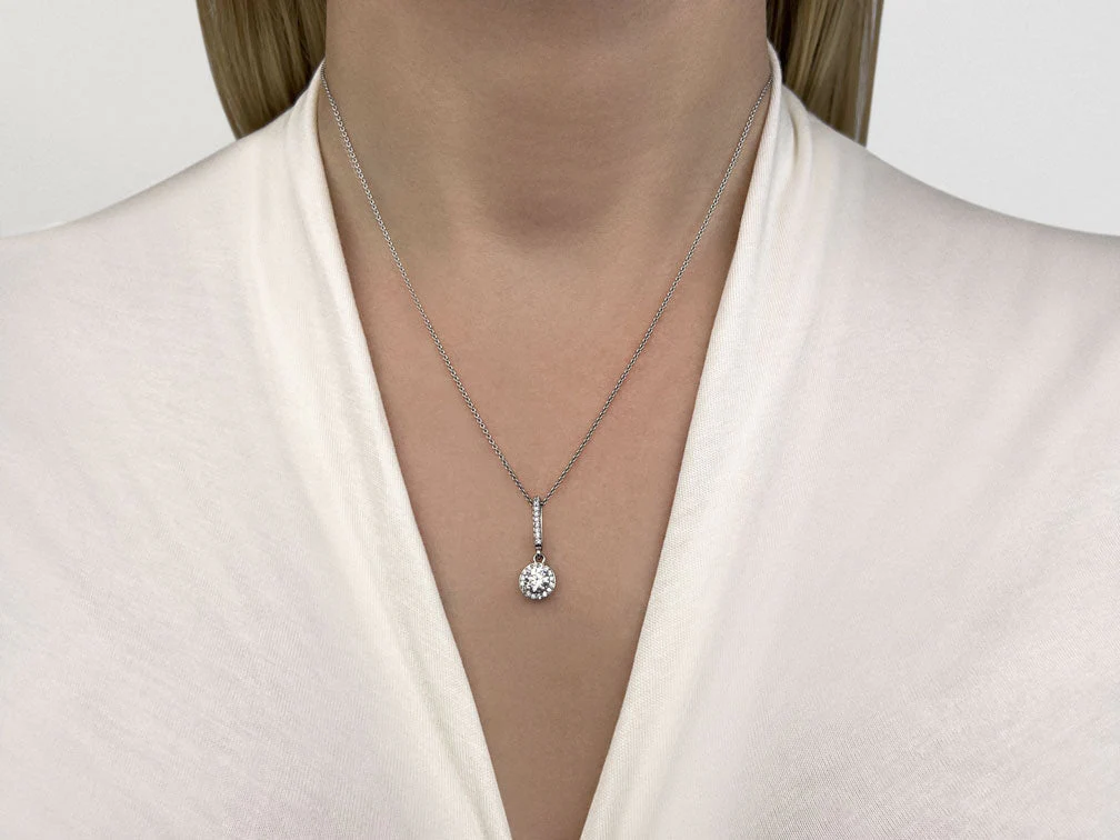 Surrounded With Love Diamond Drop Pendant with 0.85 ct. (0.65 ct. center diamond) - Image 3