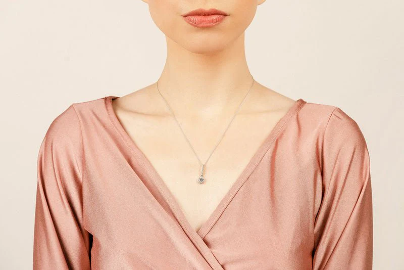 Surrounded With Love Diamond Drop Lab-Grown Diamond Pendant with 0.38 ct. (0.25 ct. center diamond) - Image 4