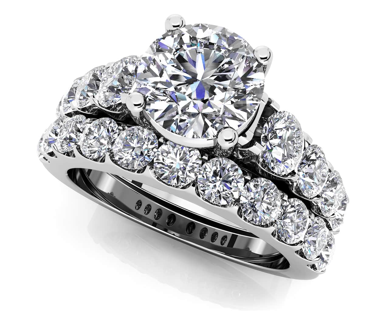 Sweet Dream Bridal Set Diamond with 3.42 ct. (2.00 ct. center diamond)