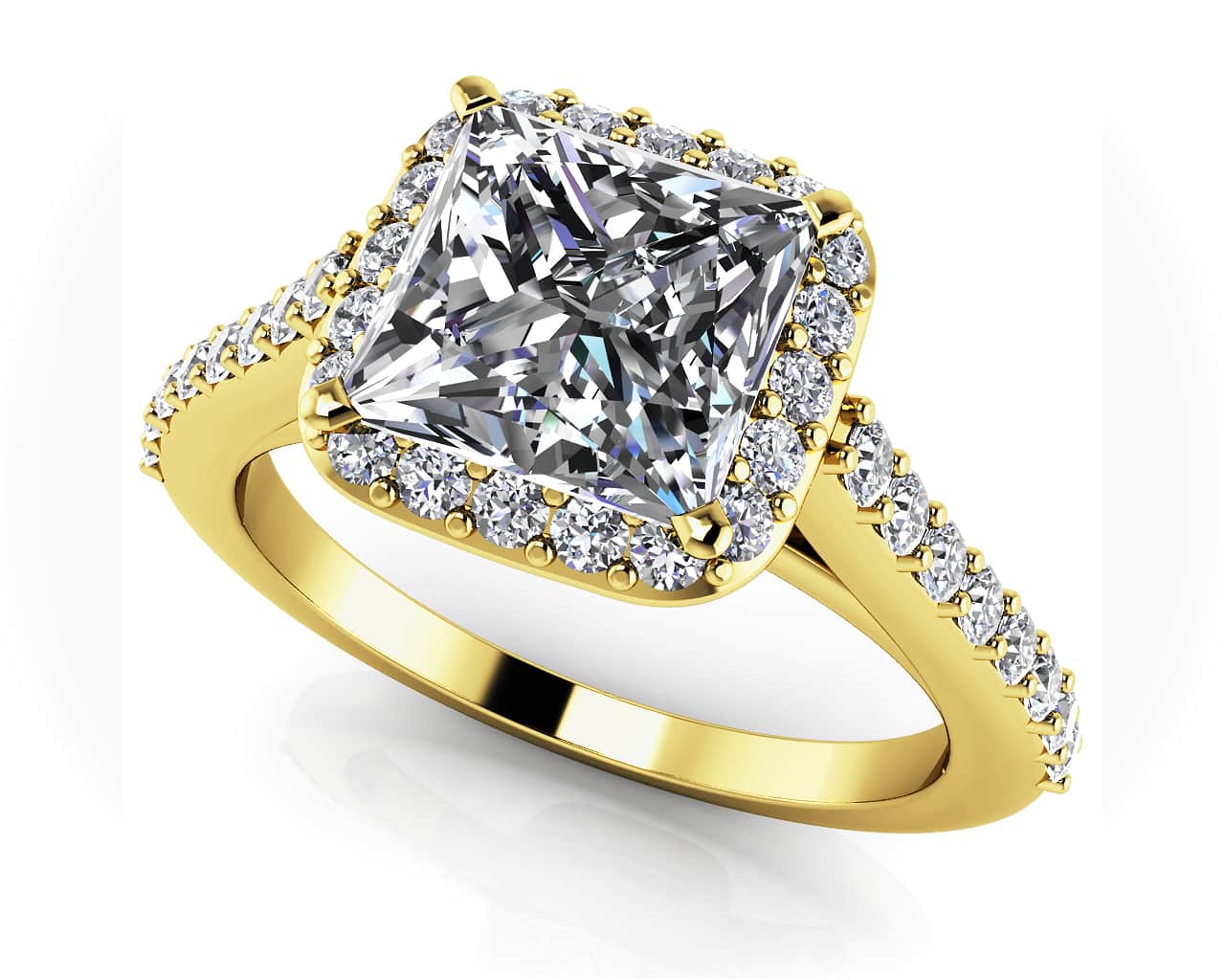 Sweet Romance Square Frame Lab-Grown Diamond Engagement Ring with 1.98 ct. (1.50 ct. center diamond) - Image 2