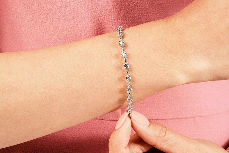 Sweetheart Chain Link Diamond Tennis Diamond Bracelet with 3.89 ct.(finished) 3.6mm - Image 3
