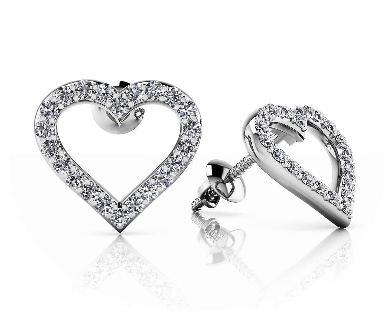Sweetheart Diamond Earrings Diamond with 0.22 ct.(finished) 1mm