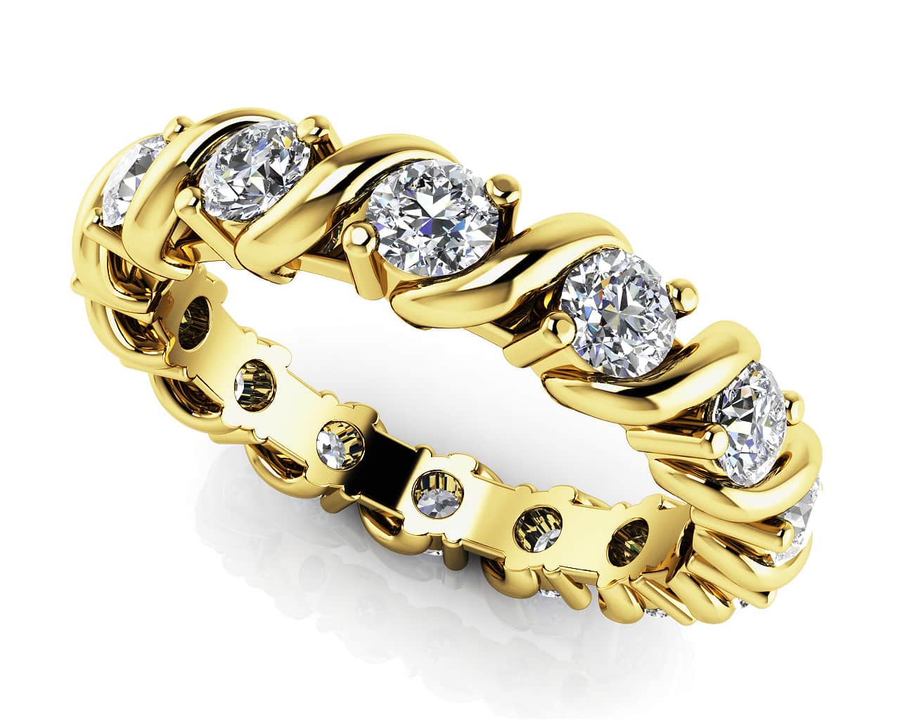Swirl Frame Twist Diamond Eternity Band Lab-Grown Diamond with 1.68 ct.(finished) 3.3mm - Image 2