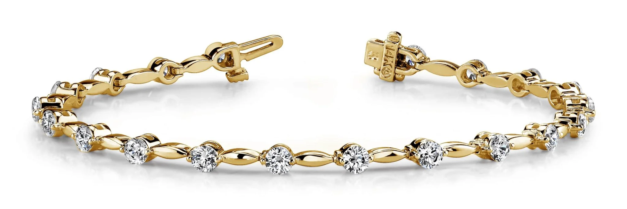 Teardrop Link Diamond Bracelet with 3.99 ct.(finished) 3.8mm - Image 5