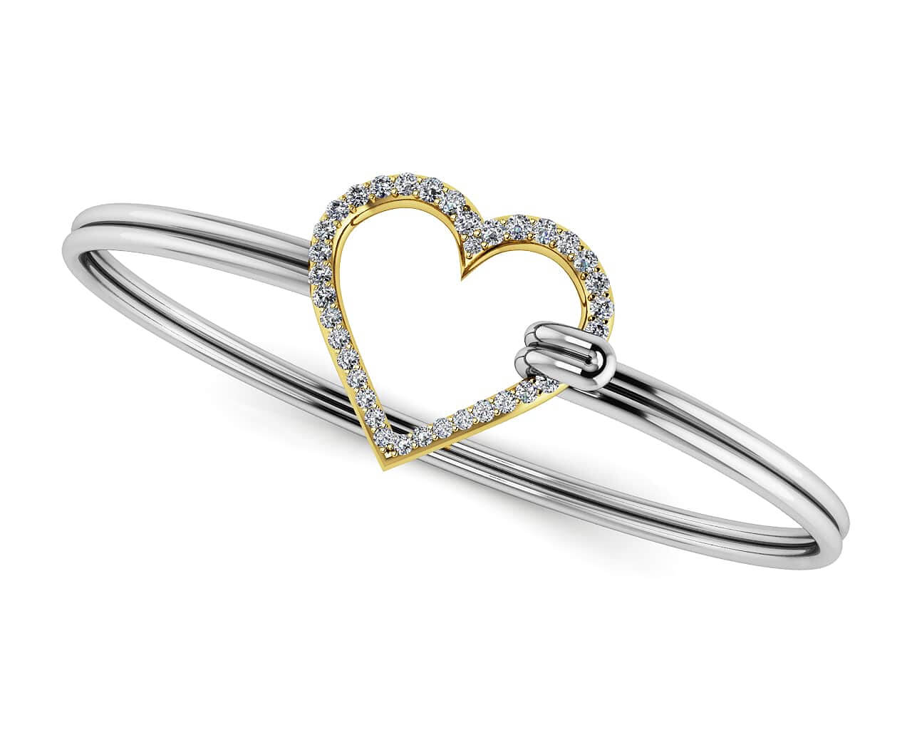 The Sparkling Heart Unity Diamond Bracelet with 0.28 ct.(finished)