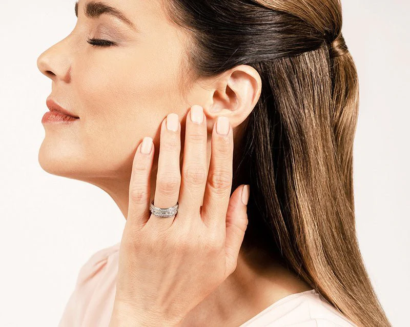 Three Row Princess And Round Eternity Band Lab-Grown Diamond  with 4.88 ct.(finished) 1.3mm, 3.2mm - Image 4