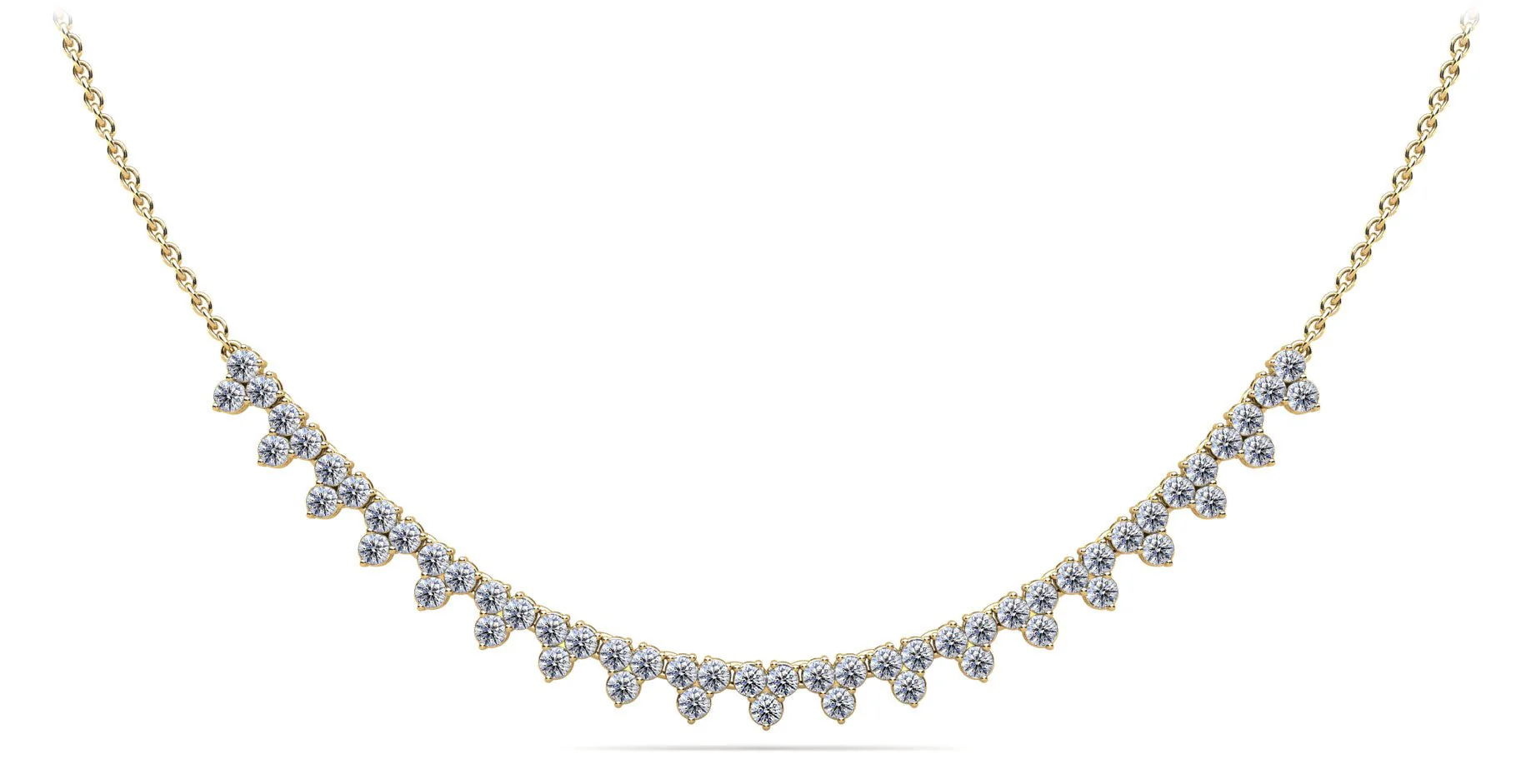 Three Stone Brilliance Diamond and Chain Lab-Grown Diamond Necklace with 2.91 ct.(finished) 2.4mm - Image 2