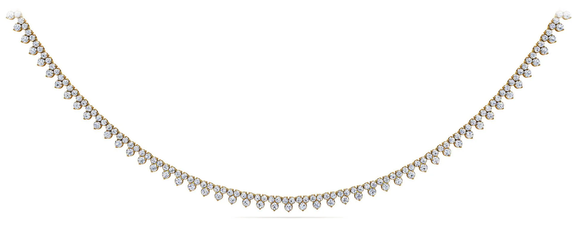 Three Stone Brilliant Diamond Tennis Lab-Grown Diamond Necklace with 8.18 ct.(finished) 1.8mm, 2.1mm - Image 2