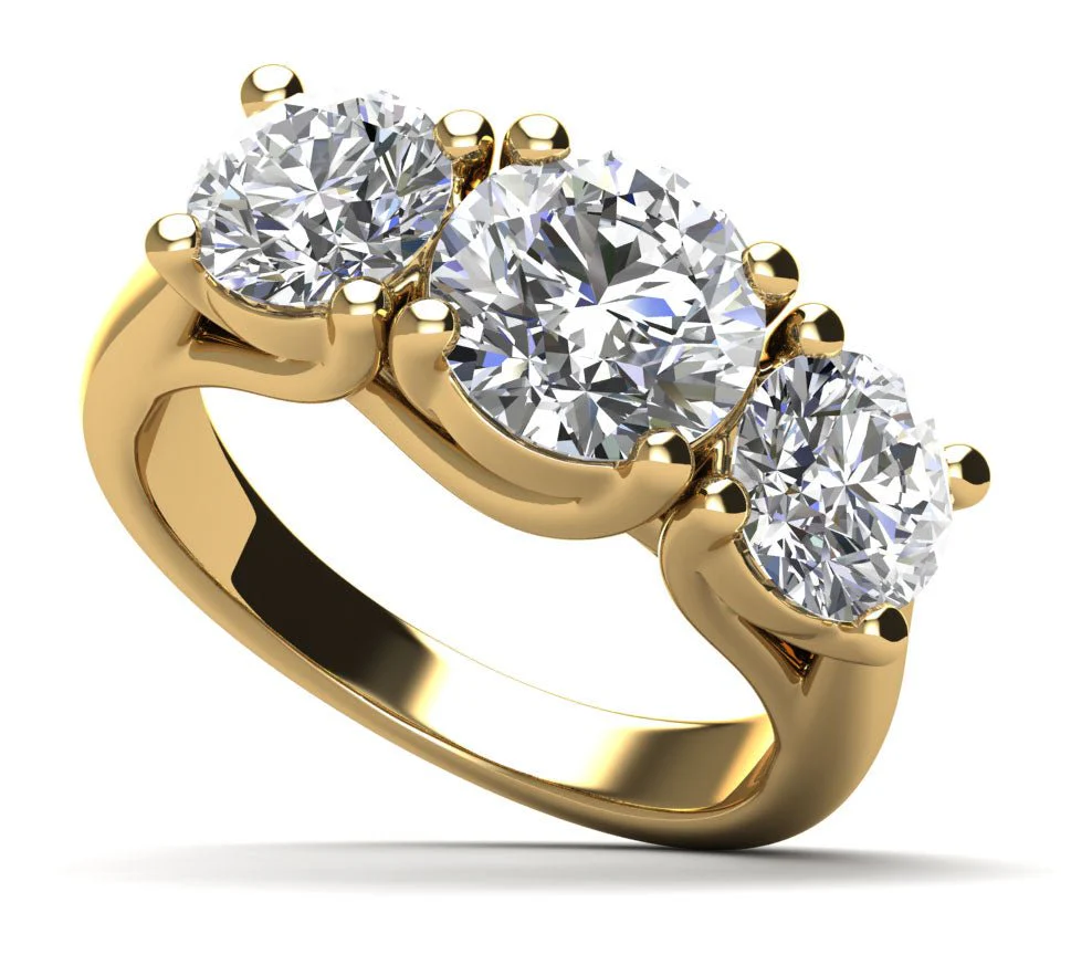 Three Stone Swirl Lab-Grown Diamond Engagement Ring with 2.10 ct. (1.00 ct. center diamond) - Image 2