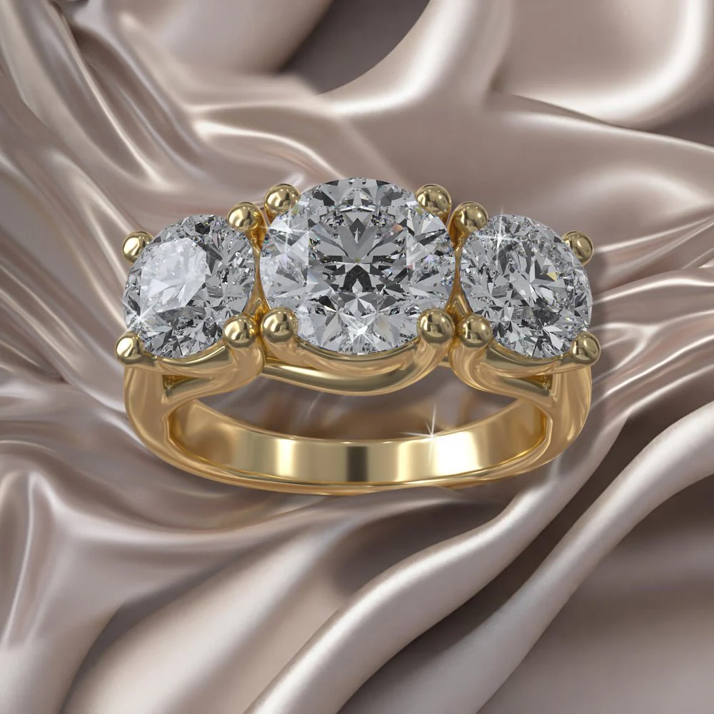 Three Stone Swirl Lab-Grown Diamond Engagement Ring with 2.10 ct. (1.00 ct. center diamond) - Image 4