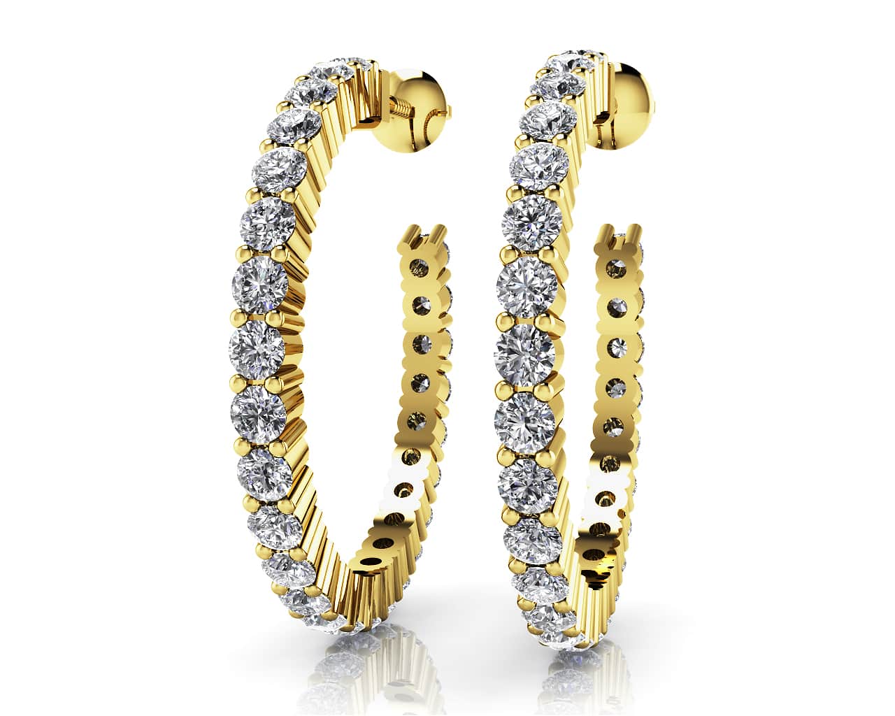 Timeless Diamond Hoop Earrings with 1.50 ct.(finished) 1.9mm - Image 2