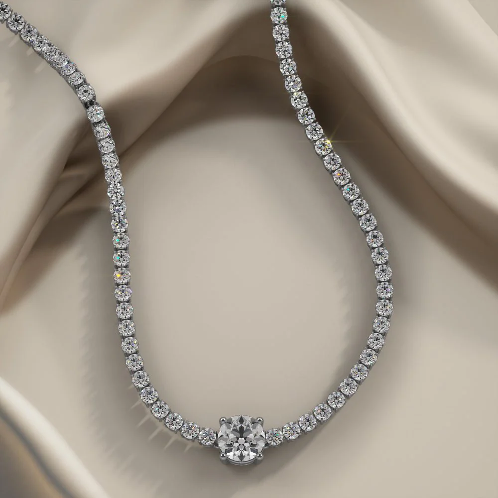 Timeless Dreams Brilliance Round Diamond Necklace with 7.50 ct.(finished) 2.2mm, 6mm - Image 3