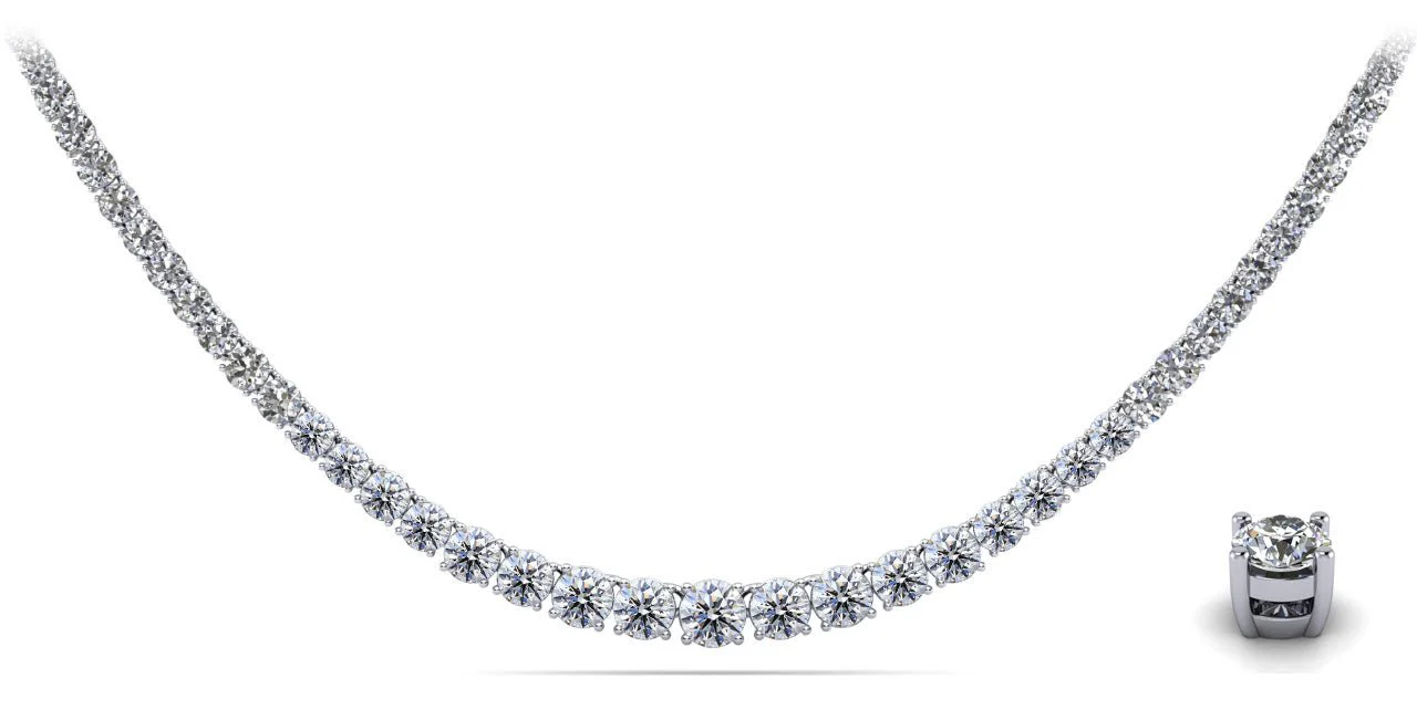 Timeless Dreams Tennis Lab-Grown Diamond Necklace with 14.01 ct.(finished)