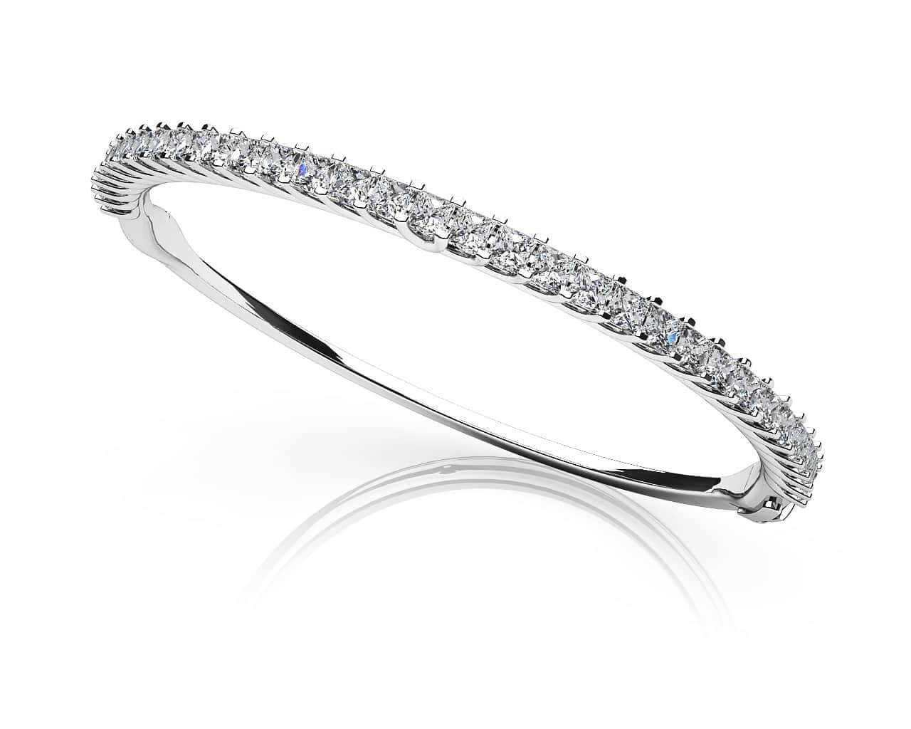 Timeless Elegance Princess Cut Bangle Diamond with 2.97 ct.(finished) 2.5mm