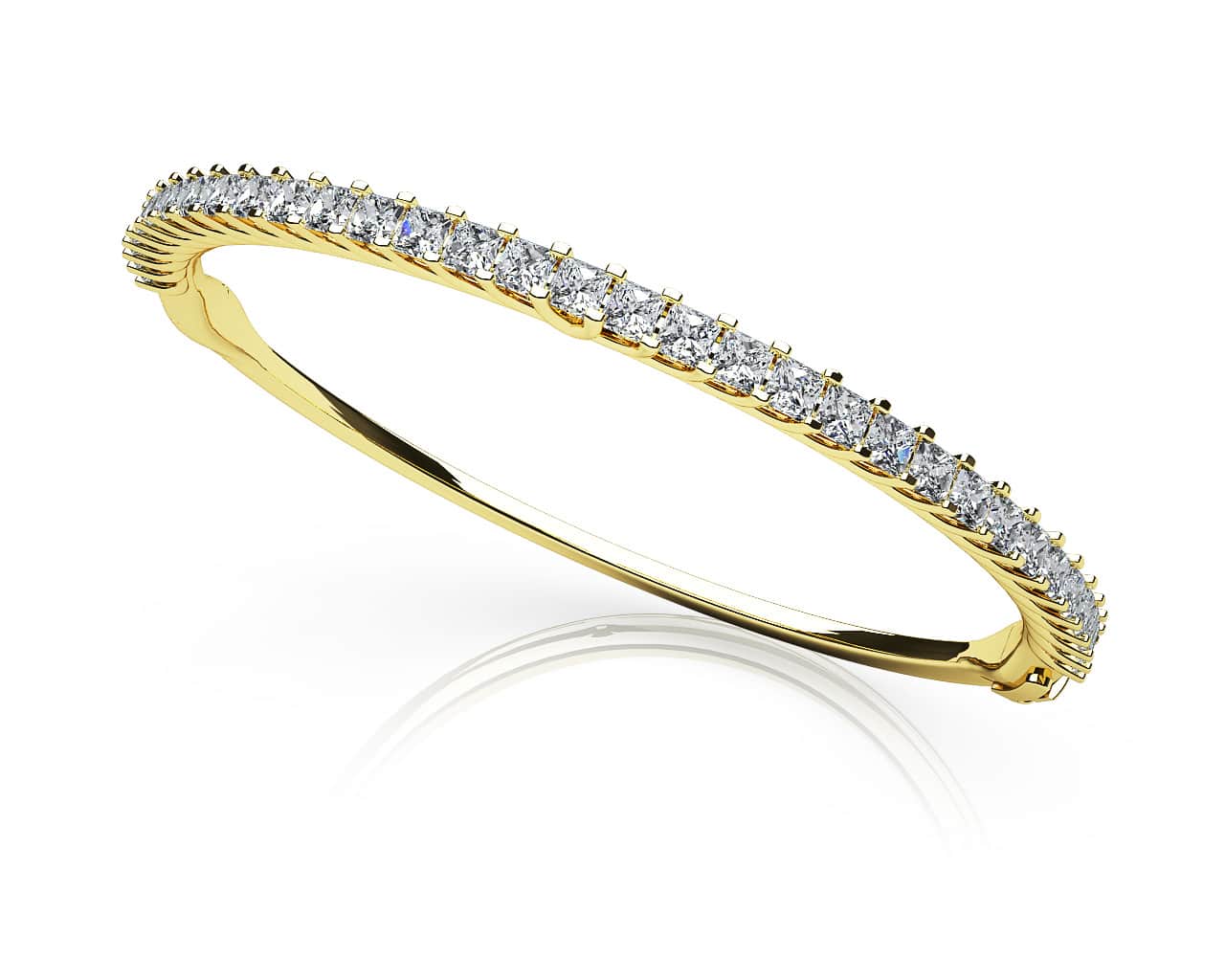 Timeless Elegance Princess Cut Lab-Grown Diamond Bangle with 2.97 ct.(finished) 2.5mm - Image 2