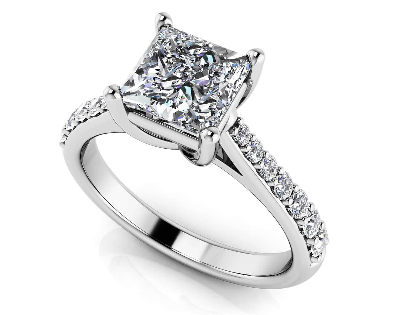 Timeless Princess Cut Diamond Engagement Ring with 1.79 ct. (1.50 ct. center diamond)