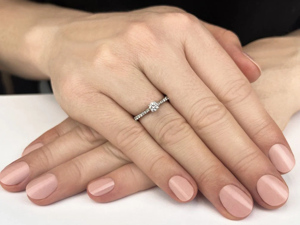 Timeless Round Engagement Ring With Side Diamonds Lab-Grown Diamond  with 1.59 ct. (1.25 ct. center diamond) - Image 3
