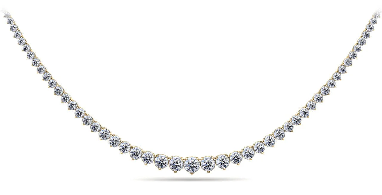 Timeless Three Prong Diamond Tennis Lab-Grown Diamond Necklace with 10.00 ct.(finished) - Image 2