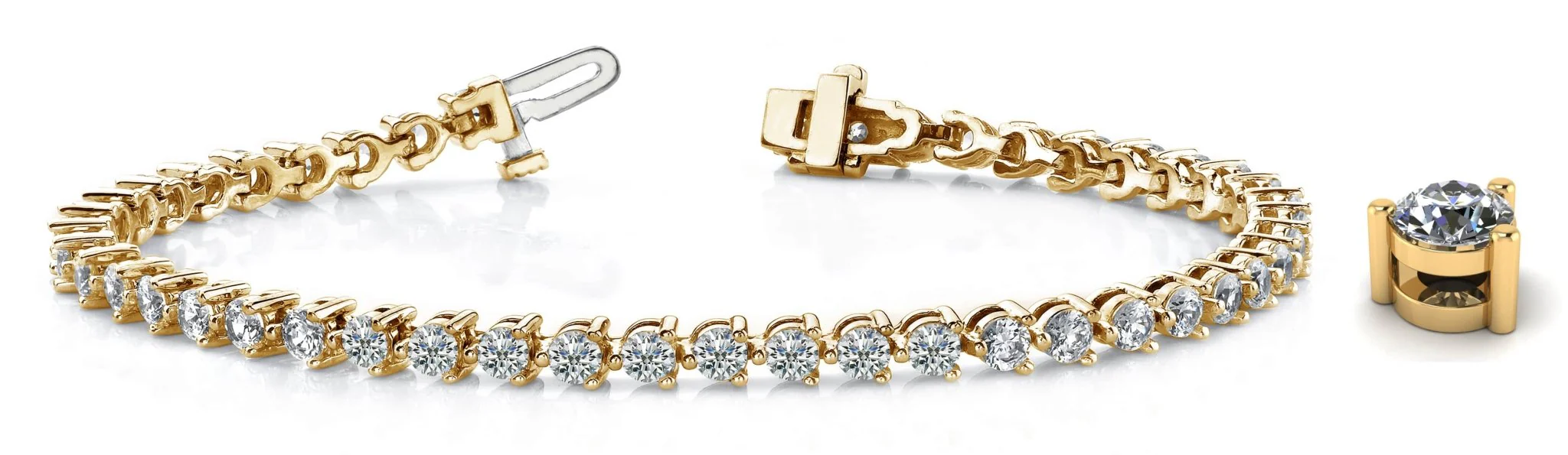 Timeless Three Prong Lab-Grown Diamond Tennis Bracelet with 16.00 ct.(finished) 5mm - Image 5