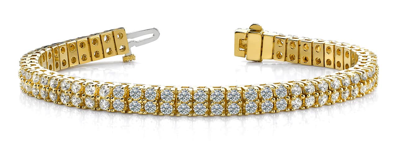 Timeless Two Row Diamond Tennis Diamond Bracelet with 10.50 ct.(finished) 3.0mm - Image 5
